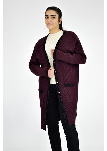 Sim Detaylı Triko Uzun Ceket fiyatları