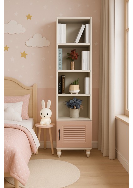 Masal Komodin ve Kitaplık Set | Birinci Sınıf MDF Kalitesi | REHAU Kaplama Kapak| Ağaç Ayaklı