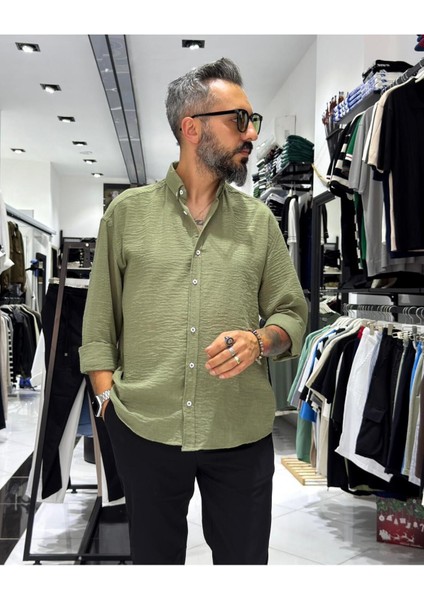 Müslin Kumaş Basic Düğmeli Erkek Gömlek indirimleri