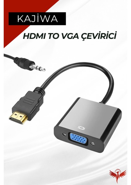 HDMI To VGA Görüntü Kablosu (Sesli) Monitör-Pc Kablosu