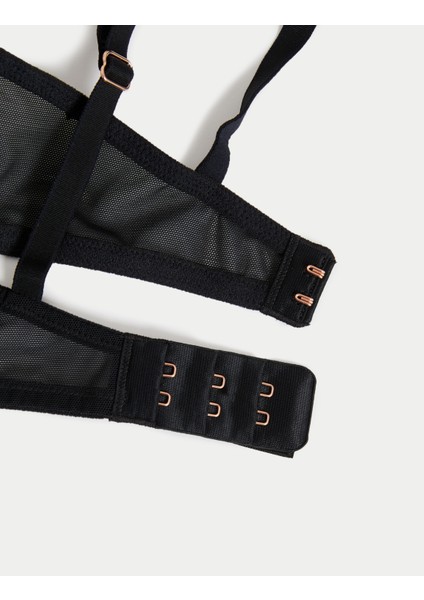 Dantel Detaylı İpek Plunge Sütyen