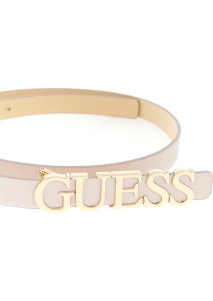 Kadın Yazı Tokalı Kemer - Krem modelleri