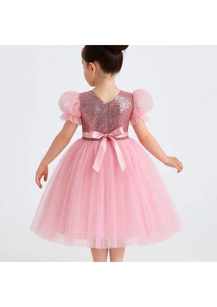Balon Kol Pul Payet Kız Çocuk Tütü Elbise M00751 fiyatları