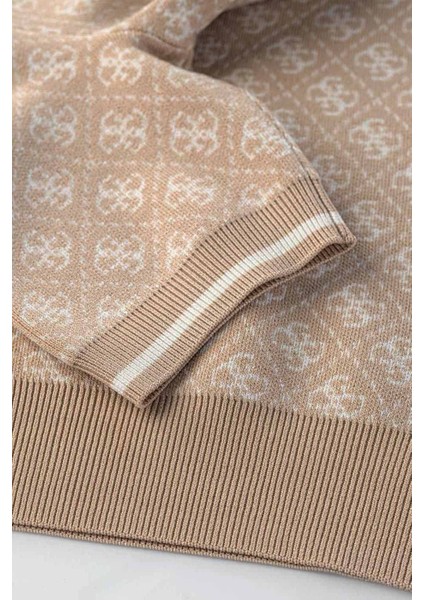 Kadın Lise Desenli Triko Elbise - Kahverengi fırsatları