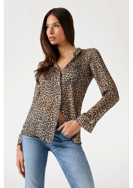 Kadın Clouis Leopar Desenli Gömlek - Çok Renkli