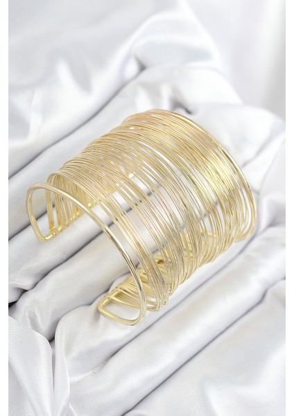 Pirinç Tel Sarma Model Gold Renk Kadın Bileklilk