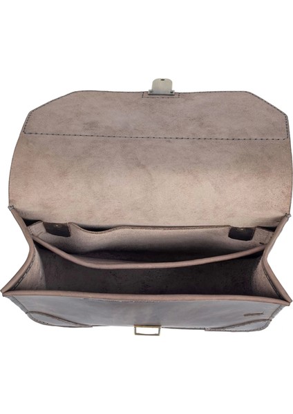 Isme Özel Günlük Orta Boy Omuz Çantası - %100 Crazy Deri - AC03002 - Antrasit fırsatları