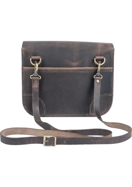 Isme Özel Günlük Orta Boy Omuz Çantası - %100 Crazy Deri - AC03002 - Antrasit indirimleri