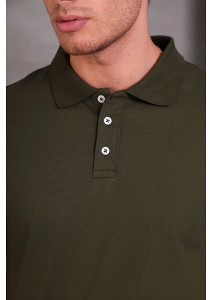 Erkek Slim Fit Pamuklu Yumuşak Doku Nefes Alan Kumaş Yakalı Tişört modelleri