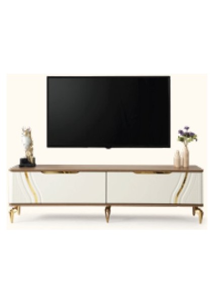 Aby Meşe - Ekru - Gold Hazal Tv Ünitesi