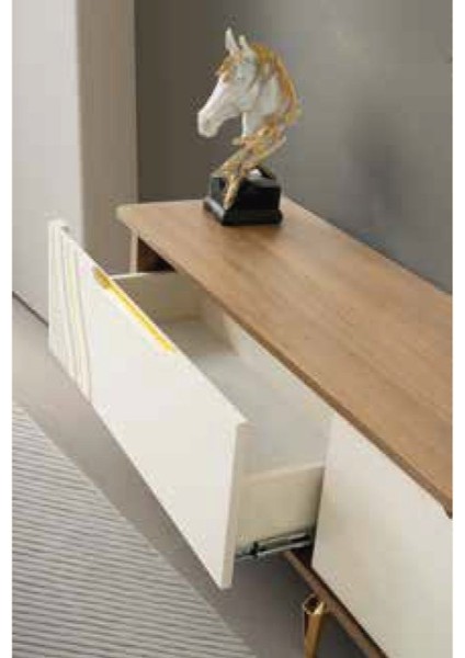 Aby Meşe - Ekru - Gold Hazal Tv Ünitesi modelleri