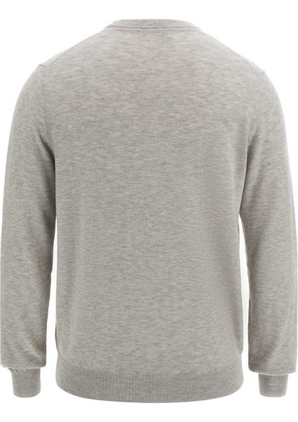 Erkek Grafik Baskılı Bisiklet Yakalı Triko Kazak - Gri indirimleri