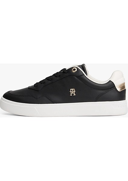 Kadın Th Monogram Plaque Court Sneakers - Siyah fiyatları