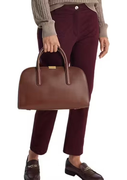 Kadın Yarım Ay Formlu El ve Omuz Çantası - Kahverengi indirimleri