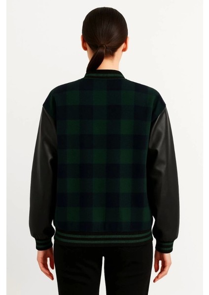 Kolları Suni Deri Içi Astarlı Oduncu Kolej Içi Ceket - Haki fiyatları