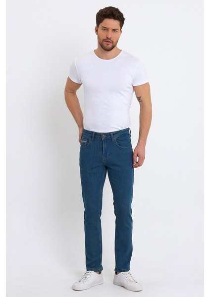 Erkek Slim Fit Likralı Kot Pantolon