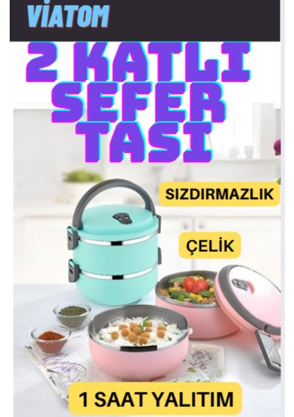 Yemek Sefer Tası 2 Katlı Sızdırmaz Yemek Termosu