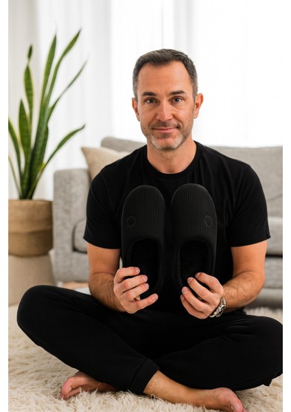 Velvet Erkek Ev Terliği Ses Yapmayan Taban Yünlü Terlik fiyatları