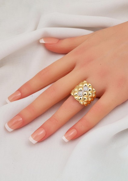 Işıltılı Sarı Altın 14 Ayar Tasarım Yüzük fiyatları