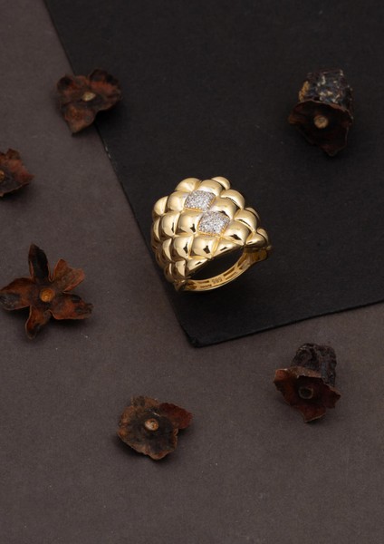 Işıltılı Sarı Altın 14 Ayar Tasarım Yüzük modelleri