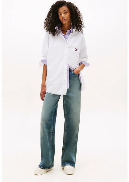 Kadın Oversize Cep Detaylı Gömlek - Beyaz fiyatları