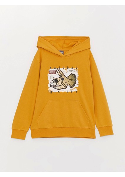 Lcw Kids Sarı Baskılı Uzun Kollu Erkek Çocuk Hoodie