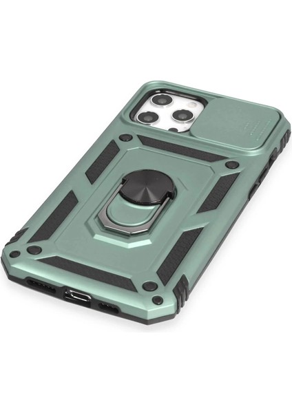 Newface iPhone 12 Pro Max Kılıf Pars Lens Yüzüklü Silikon - Yeşil fırsatları