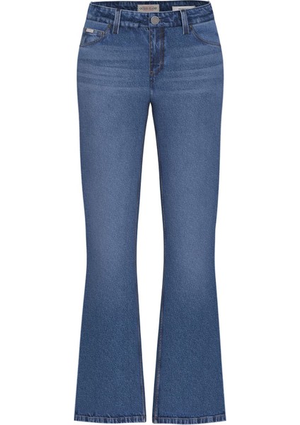 Kadın Ispanyol Paça Regular Fit Jean Pantolon - Mavi modelleri