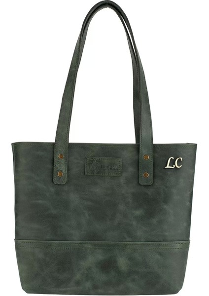 Isme Özel Tote Bag El Omuz Çantası - %100 Rainbow Deri - AC03003 - Haki fiyatları