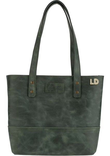 Isme Özel Tote Bag El Omuz Çantası - %100 Rainbow Deri - AC03003 - Haki modelleri