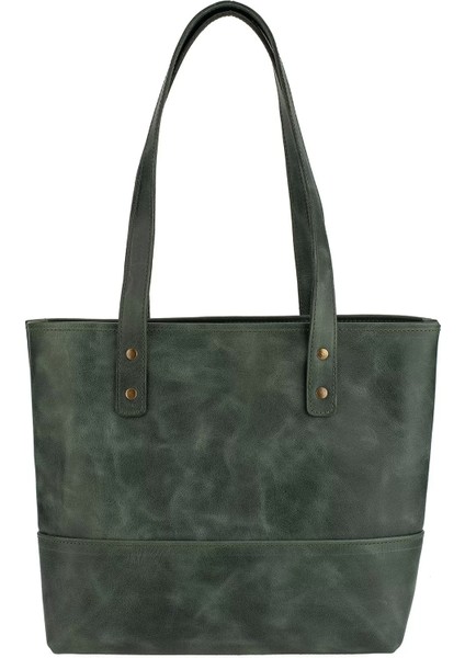 Isme Özel Tote Bag El Omuz Çantası - %100 Rainbow Deri - AC03003 - Haki indirimleri