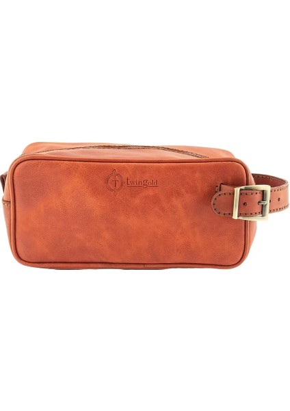 Isme Özel Dopp Kit Kişisel Bakım ve Seyahat Çantası - %100 Rainbow Deri - AC14004 - Tobacco modelleri