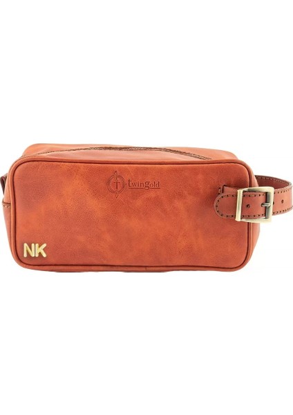 Isme Özel Dopp Kit Kişisel Bakım ve Seyahat Çantası - %100 Rainbow Deri - AC14004 - Tobacco fırsatları