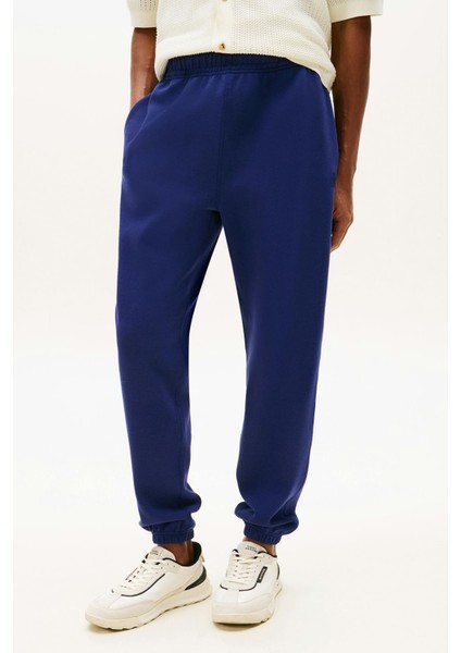 Erkek Monogram Işlemeli Eşofman Altı - Mavi