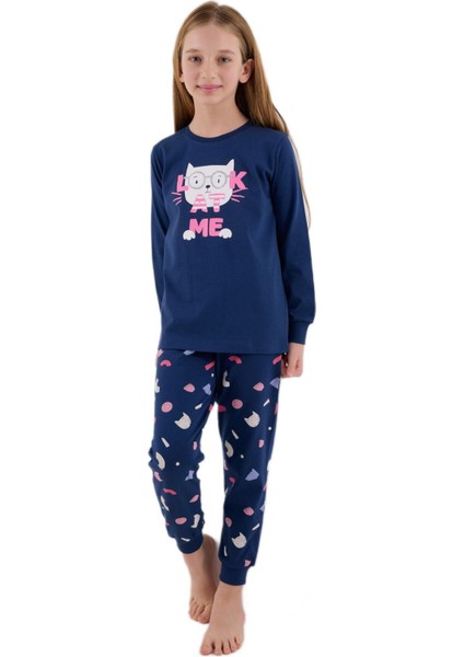 Kız Çocuk Indigo Pijama Takımı 3696-2