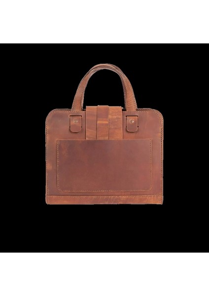 Isme Özel Crazy Büyük Boy Laptop Çantası - %100 Crazy Deri - AC09005 - Taba fiyatları