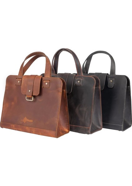 Isme Özel Crazy Büyük Boy Laptop Çantası - %100 Crazy Deri - AC09005 - Taba indirimleri