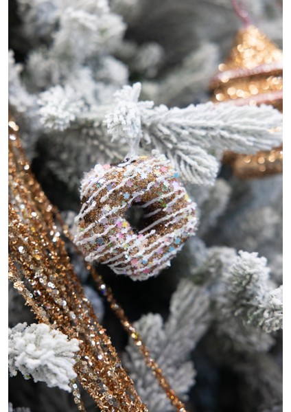 Yılbaşı Süsü Simli Donut Kahverengi 8 cm fiyatları
