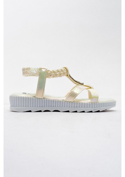 Çocuk Örgülü Sandalet 30-35 Beyaz