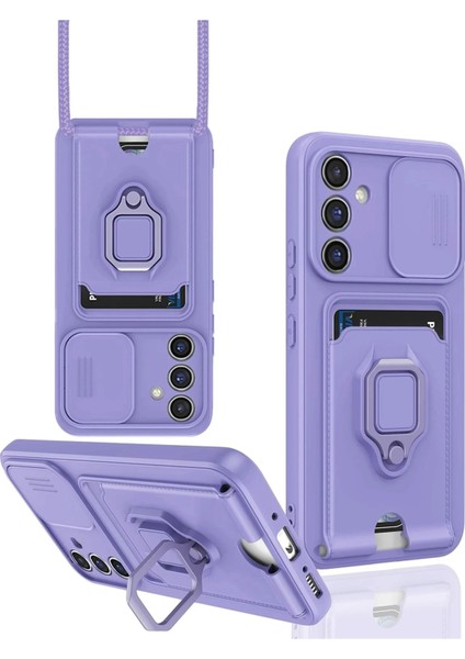 Newface Samsung Galaxy A36 Kılıf Zuma Kartvizitli Yüzüklü Silikon - Lila