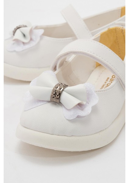 Çocuk Papyonlu Babet 26-30 Beyaz modelleri