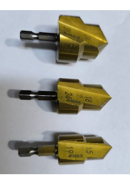 Dmax Pvc 3 Adet Kademeli Matkap Ucu, Altıgen Saplı Su Borusu Bağlantı Aleti 20/25/32MM, Ahşap Delme Merkezi Matkap Ucuctnpaltav
