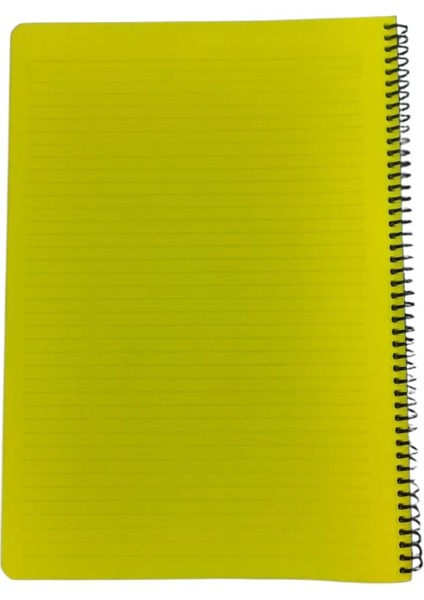 Flex A4 120 Yaprak Çizgili Spiralli Plastik Neon Kapak Defte fiyatları