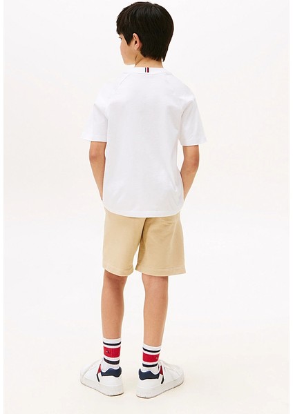 Erkek Çocuk Reglan Kollu Grafik Baskılı T-Shirt - Beyaz modelleri