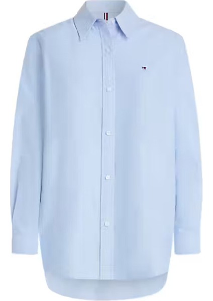 Kadın Rahat Kesim Oxford Gömlek - Mavi