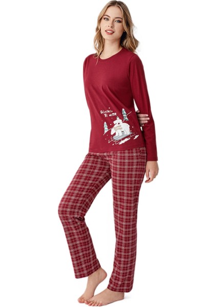 Kadın Bordo Pijama Takım 3445-S fiyatları