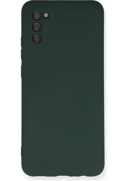 Newface Samsung Galaxy A03S Kılıf Nano Içi Kadife Silikon - Koyu Yeşil