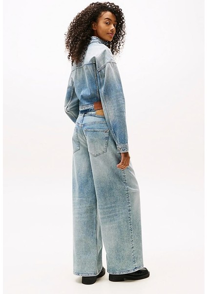 Kadın Charlie Normal Bel Geniş Paça Jean Pantolon - Açık Mavi modelleri