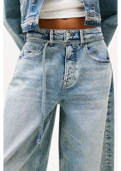 Kadın Charlie Normal Bel Geniş Paça Jean Pantolon - Açık Mavi fırsatları