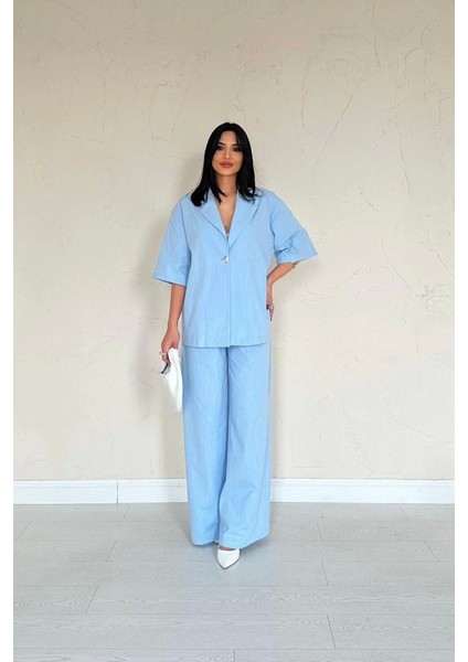 Mavi Önü Tek Düğmeli Ceket Pantolon Takım fiyatları